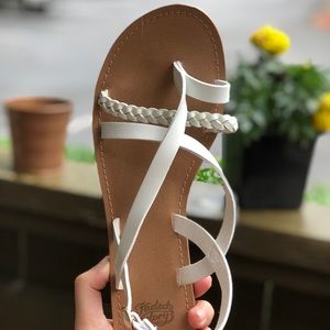 White strap sandals!